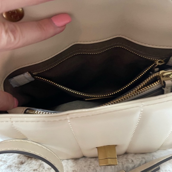 Tory Burch Kira Small Quilted Top Handle satchel Crossbody Bag Brie - Picture 6 of 14